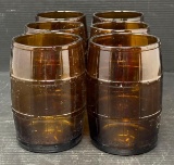 6 Barrel Form Drinking Glasses