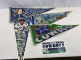 4 Dallas Cowboys Pennants and Vanity Plate