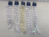 5 Packs of 9Ft. Star Garland- 4 White, One Gold- All New