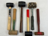 Grouping of Auto Body Mallets- Rubber, Wood