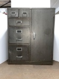 Metal File Cabinet, 5 Drawer, Door.