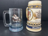 Budweiser and Flying Pheasant Steins