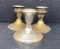 Pair and One Extra Sterling Weighted Candle Sticks