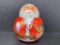 Tin Roly Poly Santa Container