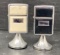 2 Vintage Table Lighters- Possibly Zippo, Resin and Stainless Steel Casings