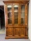 Lighted Pine China Cabinet