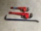 2 Alltrade Heavy Duty Pipe Wrenches and Crow Bar