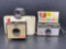 Polaroid Swinger Model 20 and Kodak 124 Instamatic Cameras with Box of Sylvania Flash Cubes