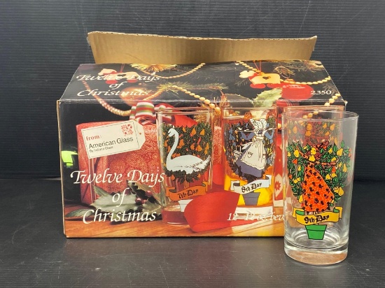 American Glass by Indiana Glass "Twelve Days of Christmas" Glass Set