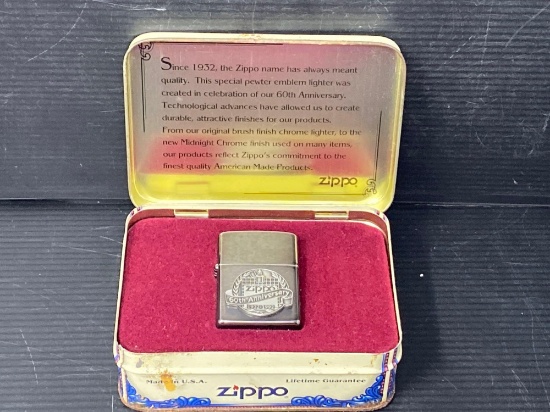 Zippo 60th Anniversary Lighter in Fitted Tin