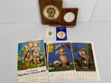 Goebel Collector's Club Calendars, 2 Collector's Club Framed Plaques and Inserts