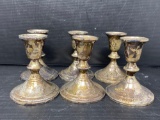 6 Sterling Weighted Candle Sticks