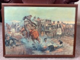 Print on Canvas Wild West Scene by Charles Russell