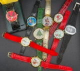 Grouping of Wrist Watches- Most Christmas Themed