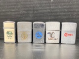 5 Vintage Zippo Lighters