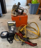 Black & Decker Saw with Orange Case, Spotlight and Jumper Cables