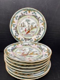 8 Dinner Plates with Oriental Scene, Made in Japan