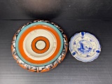 Native American Plate by Wing (S. Ute, USA) and Holland Delft Type Ashtray