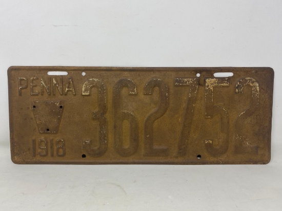1918 PA License Plate