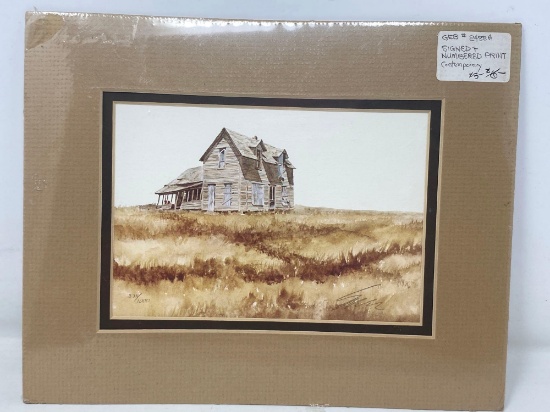 Signed & Numbered Watercolor Print of Abandoned House