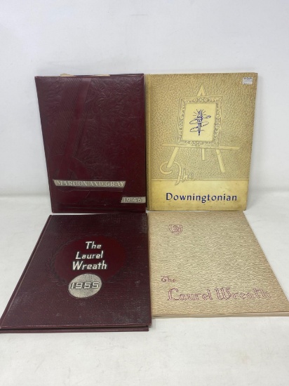 4 Yearbooks- "Maroon and Gray, 1946"; "The Downingtonian", 1953; and (2) "The Laurel Wreath"