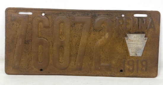 1918 PA License Plate