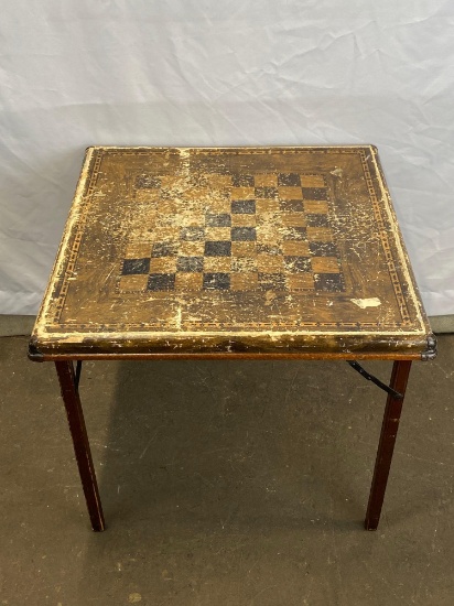 Folding Table with Checkerboard Top