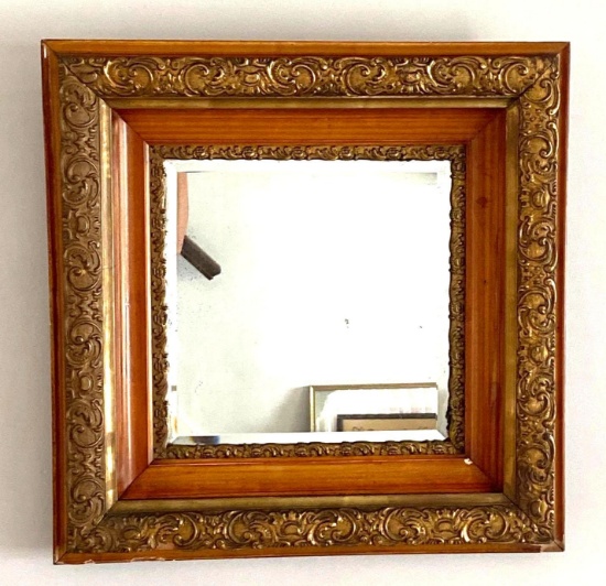 Ornate Guilt and Wood Frame Mirror