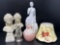 Pair of Female Busts, Art Deco Figure, Statue of Liberty, Creamer and Ceramic Shade