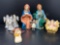 Nativity Figures- Mary, Joseph, Baby Jesus and Grouping of Angels