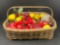 Basket of Artificial Fruit- Cherries, Apples, Plumbs