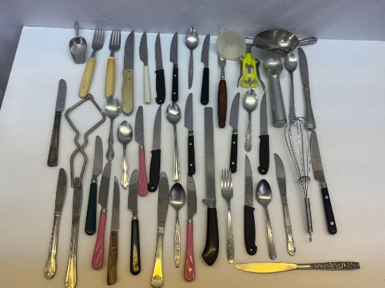 Kitchen Utensils- Flatware, Scoops, Whisk, Corkscrew