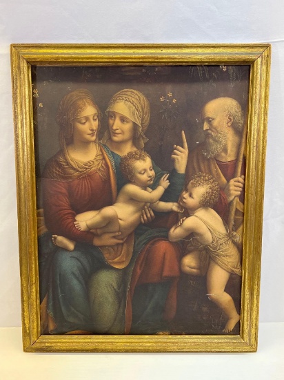 Framed Print of Baby Jesus Blessing Baby John the Baptist