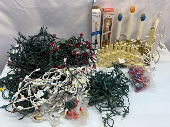 Christmas Lights, Candelabra, Window Candles