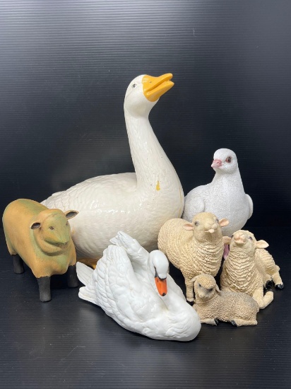 Animal Figures- Sheep, Swan, Goose, Pigeon