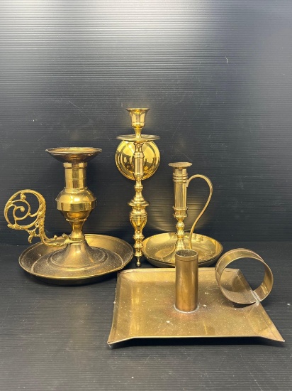 4 Brass Candle Holders