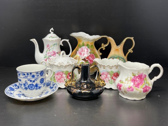 China Teapots, Cup/Saucer, Sugars & Creamers Lot