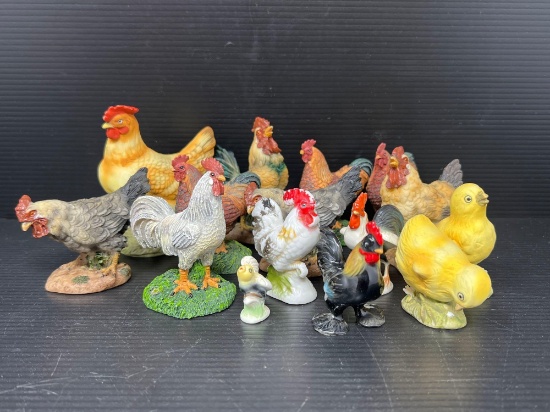 15 Rooster, Chick, Hen Figures