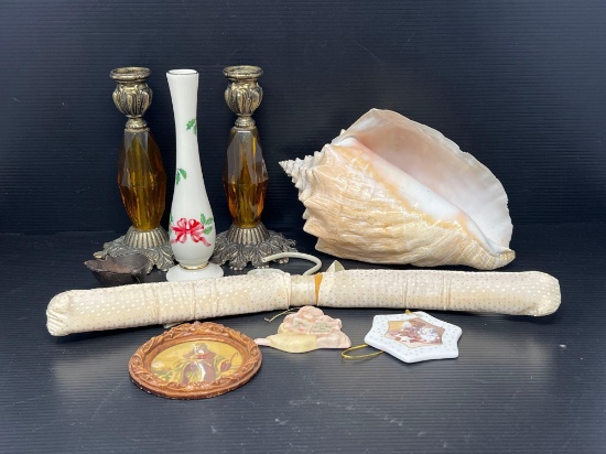 Conch Shell, Candlesticks, Hanger, Ornaments