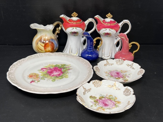 China Grouping- Teapots, Creamers, Plates
