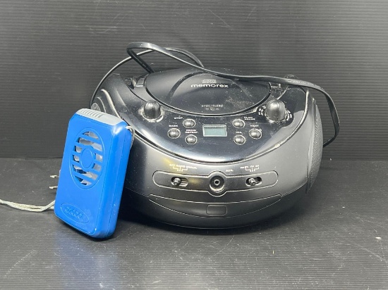 Memorex Boom Box and O2Cool Personal Fan