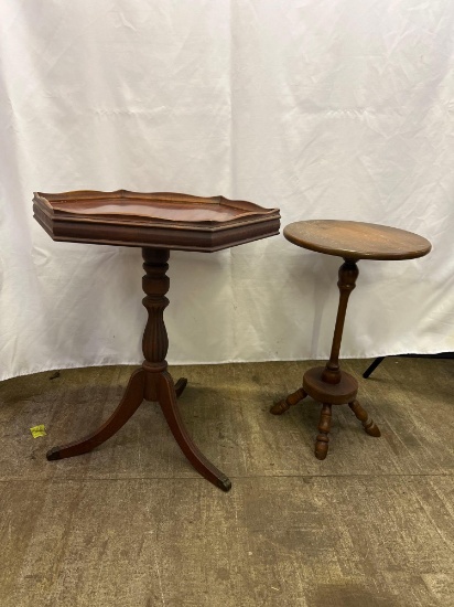 Two Occasional Tables- One has Scalloped Top