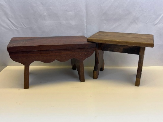 2 Wooden Foot Stools