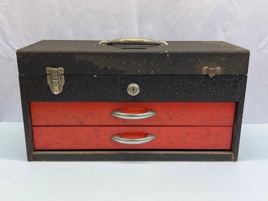 Metal Tool Box with 2 Drawers and Contents