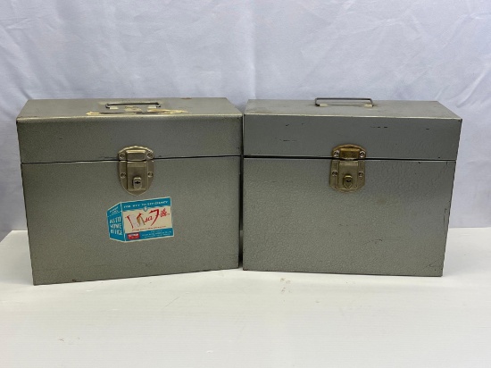 2 Metal File Boxes