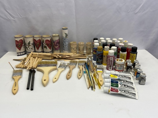 Wall Paper Borders, Acrylic Paints, Oil Paints, Paintbrushes, Stirrers