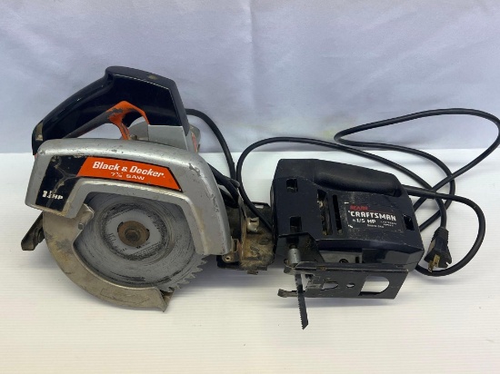 Black & Decker 7-1/4" Circular Saw and Craftsman Saber Saw