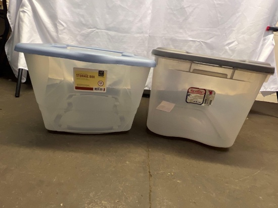 2 Plastic Totes with Lids- One is Sterilite