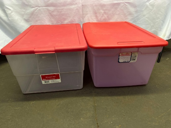 2 Sterilite Totes with Lids