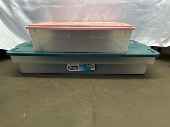 2 Plastic Storage Boxes- One is Tucker